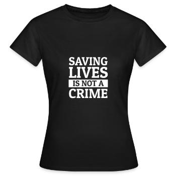 Sea Rescue Refugees ONG méditerranéenne Malte - T-shirt Femme - noir - Devant - AI Model Female 172 dark (172cm)