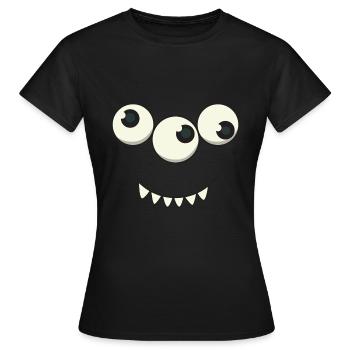 Monster halloween gift eyes children cartoon - Women's T-Shirt - black - Front - AI Model Female 172 dark (172cm)