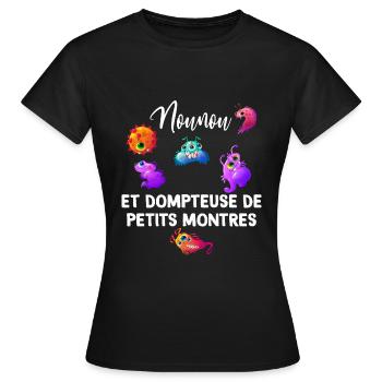 Nounou humour - T-shirt Femme - noir - Devant - AI Model Female 172 dark (172cm)