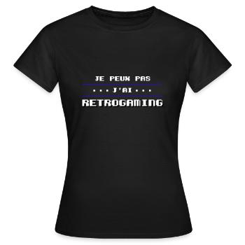 Je peux pas j'ai retrogaming - T-shirt Femme - noir - Devant - AI Model Female 172 dark (172cm)