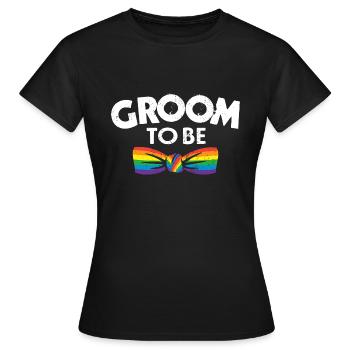 Groom Schwul - Frauen T-Shirt - Schwarz - Vorne - AI Model Female 172 dark (172cm)