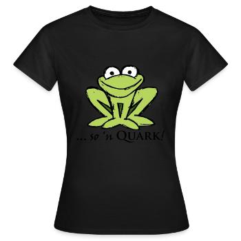 kleiner Frosch 'Quark' - Frauen T-Shirt - Schwarz - Vorne - AI Model Female 172 dark (172cm)