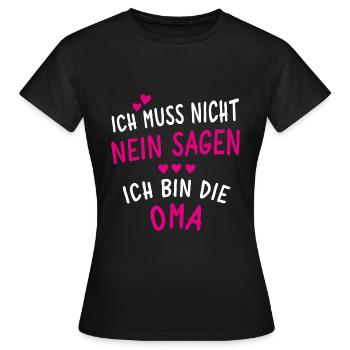Ich bin die Oma - Frauen T-Shirt - Schwarz - Vorne - AI Model Female 172 dark (172cm)