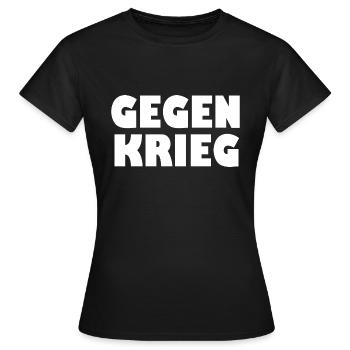 Gegen krieg - Frauen T-Shirt - Schwarz - Vorne - AI Model Female 172 dark (172cm)