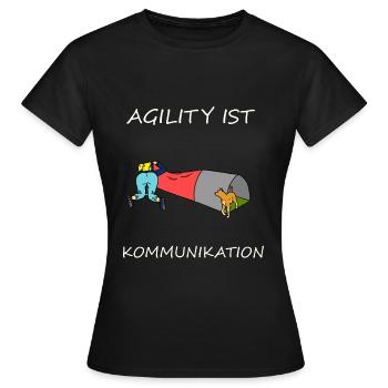 L'agilité est - communication - T-shirt Femme - noir - Devant - AI Model Female 172 dark (172cm)