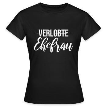 Wedding bachelorette party fiancee wife - Women's T-Shirt - black - Front - AI Model Female 172 dark (172cm)