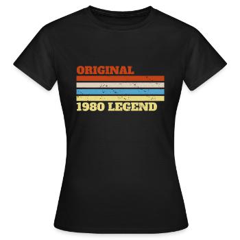 1980 80 Présent Bday Anniversaire - T-shirt Femme - noir - Devant - AI Model Female 172 dark (172cm)
