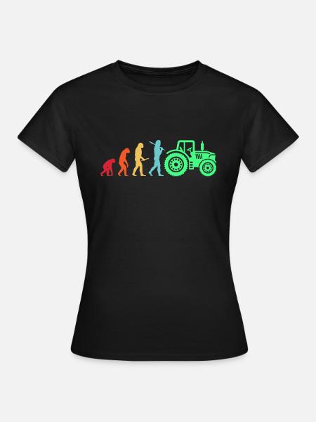 Evolution Traktor Landwirte Bauern Versorgung - Frauen T-Shirt - Schwarz