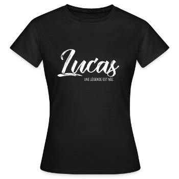 Lucas une légende Cadeau T shirt lucas - T-shirt Femme - noir - Devant - AI Model Female 172 dark (172cm)