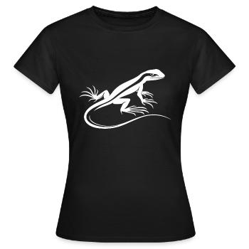 Echse - Frauen T-Shirt - Schwarz - Vorne - AI Model Female 172 dark (172cm)