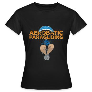 Aerobatic Paragliding orange - Frauen T-Shirt - Schwarz - Vorne - AI Model Female 172 dark (172cm)