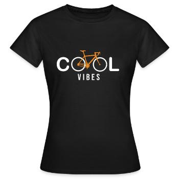 vélo cool vibes velo humour cycliste - T-shirt Femme - noir - Devant - AI Model Female 172 dark (172cm)