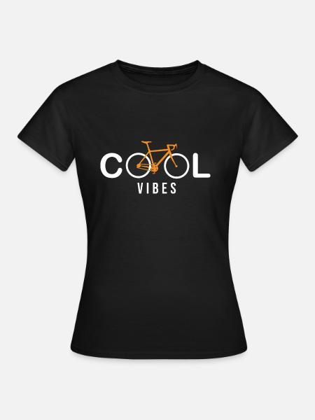 fiets coole vibes fiets humor fietser - Vrouwen T-shirt - zwart