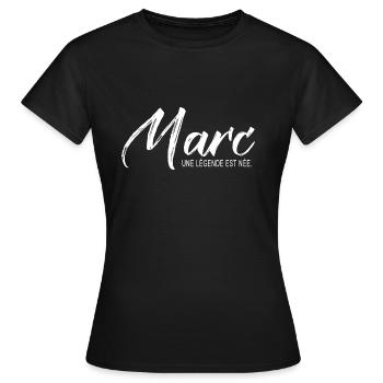 Marc une légende Cadeau T shirt Marc - T-shirt Femme - noir - Devant - AI Model Female 172 dark (172cm)