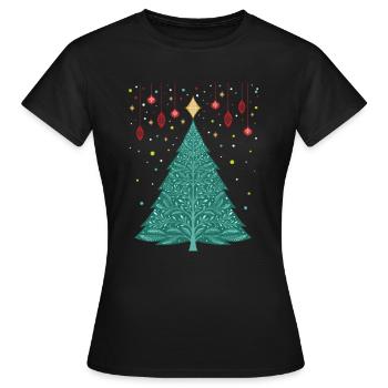 Arbre de Noël T Vintage Arbre de Noël - T-shirt Femme - noir - Devant - AI Model Female 172 dark (172cm)