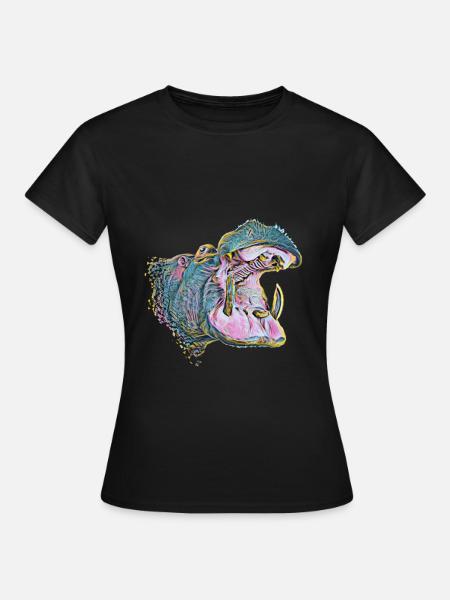 Nilpferd - Frauen T-Shirt - Schwarz