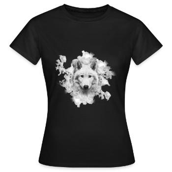 Wolf - Frauen T-Shirt - Schwarz - Vorne - AI Model Female 172 dark (172cm)
