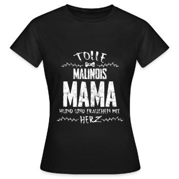 Malinois dog love mom heart mum - Women's T-Shirt - black - Front - AI Model Female 172 dark (172cm)