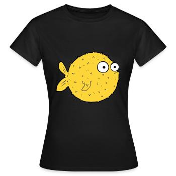 Verwirrter Kugelfisch - Frauen T-Shirt - Schwarz - Vorne - AI Model Female 172 dark (172cm)