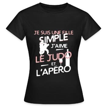 Judo - une fille simple - T-shirt Femme - noir - Devant - AI Model Female 172 dark (172cm)