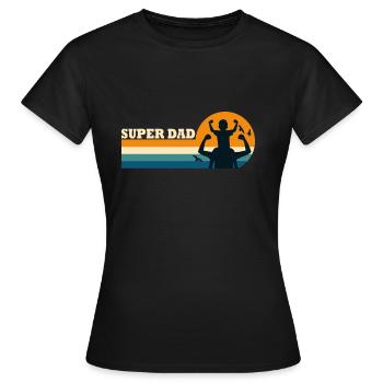 Super Papa Superpapa - Frauen T-Shirt - Schwarz - Vorne - AI Model Female 172 dark (172cm)