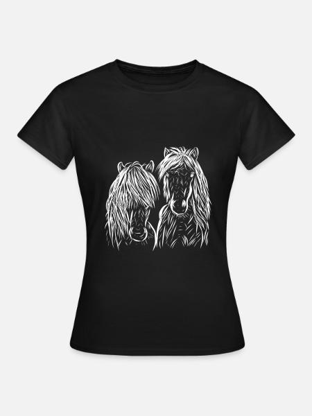 Pferd - Frauen T-Shirt - Schwarz
