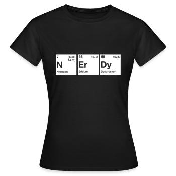 Nerdy Periodensystem Wort - Frauen T-Shirt - Schwarz - Vorne - AI Model Female 172 dark (172cm)