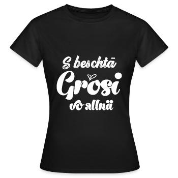 Beste Grosi s beschtä Grosi Oma Schweiz Grosi - Frauen T-Shirt - Schwarz - Vorne - AI Model Female 172 dark (172cm)