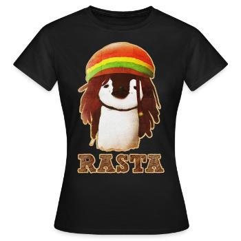 Rasta Pinguin - Frauen T-Shirt - Schwarz - Vorne - AI Model Female 172 dark (172cm)