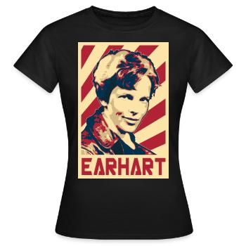 Amelia Earhart - Frauen T-Shirt - Schwarz - Vorne - AI Model Female 172 dark (172cm)