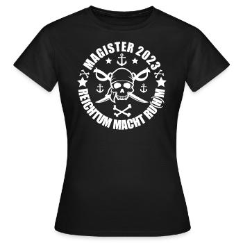 Magister 2023 Piraten Design - Frauen T-Shirt - Schwarz - Vorne - AI Model Female 172 dark (172cm)