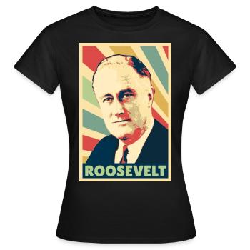 Franklin D. Roosevelt Vintage Colors - Women's T-Shirt - black - Front - AI Model Female 172 dark (172cm)