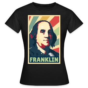 Benjamin Franklin Vintage Colors - Women's T-Shirt - black - Front - AI Model Female 172 dark (172cm)