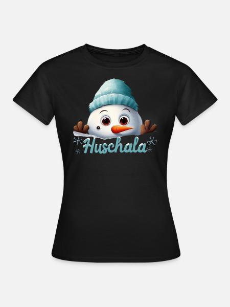 Huschala Kalt Winter fränkisch - Frauen T-Shirt - Schwarz