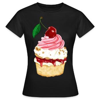 Black Forest Cherry Tart - Women's T-Shirt - black - Front - AI Model Female 172 dark (172cm)