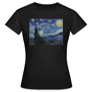 Nuit étoilée - cercles et ellipses - T-shirt Femme - noir - Devant - AI Model Female 172 dark (172cm)