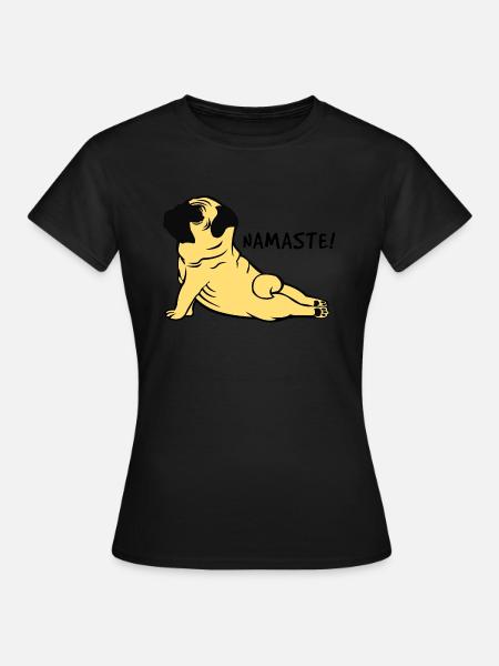 Namaste - Pug - Pug - Women's T-Shirt - black