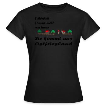 La beauté ne vient pas de l'intérieur - Frise orientale - T-shirt Femme - noir - Devant - AI Model Female 172 dark (172cm)