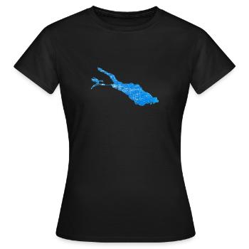 lac de Constance - T-shirt Femme - noir - Devant - AI Model Female 172 dark (172cm)