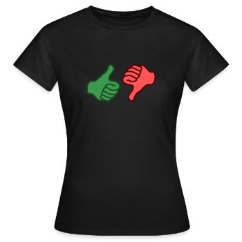 Daumen hoch - Daumen runter - Frauen T-Shirt - Schwarz - Vorne - AI Model Female 172 dark (172cm)