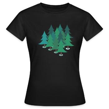Arbres forestiers sapins sapins - T-shirt Femme - noir - Devant - AI Model Female 172 dark (172cm)