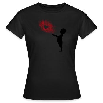 Répandre l'amour - T-shirt Femme - noir - Devant - AI Model Female 172 dark (172cm)