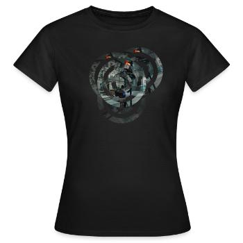 cercles - T-shirt Femme - noir - Devant - AI Model Female 172 dark (172cm)