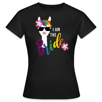 LGBT mariée lama enterrement de vie de jeune fille - T-shirt Femme - noir - Devant - AI Model Female 172 dark (172cm)
