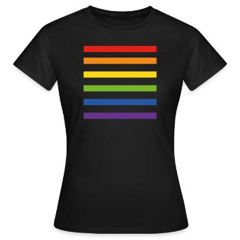 Drapeau arc-en-ciel - T-shirt Femme - noir - Devant - AI Model Female 172 dark (172cm)