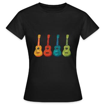 Ukulélés pour les joueurs de ukulélé - T-shirt Femme - noir - Devant - AI Model Female 172 dark (172cm)
