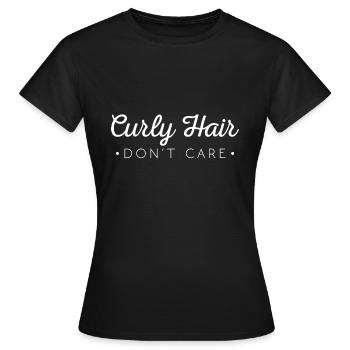 Les cheveux bouclés ne s’en soucient pas - T-shirt Femme - noir - Devant - AI Model Female 172 dark (172cm)
