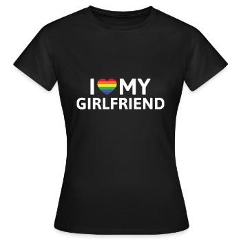 J’aime ma petite amie - T-shirt Femme - noir - Devant - AI Model Female 172 dark (172cm)