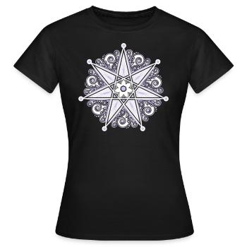 Feenstern, Elfen Stern, Magisches Heptagramm, - Frauen T-Shirt - Schwarz - Vorne - AI Model Female 172 dark (172cm)