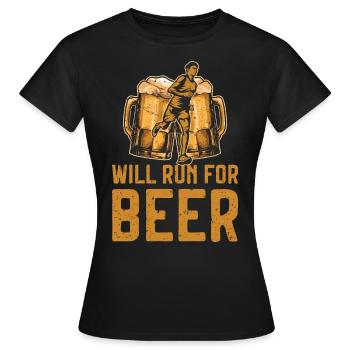 Wird für Beer Corsa Trail Running und Marathon laufen - Frauen T-Shirt - Schwarz - Vorne - AI Model Female 172 dark (172cm)
